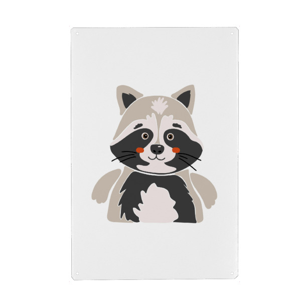 Metall Poster "Waschbär-Illustration" artboxONE - Tiere