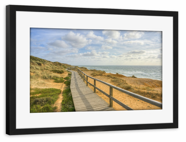 Poster mit Rahmen schwarz "Sylt Steg am Roten Kliff" artboxONE - Natur,Reise,Reise / Strand und Meer