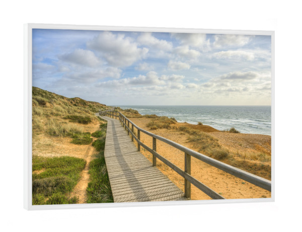 Poster mit weißem Rahmen "Sylt Steg am Roten Kliff" artboxONE - Natur,Reise,Reise / Strand und Meer