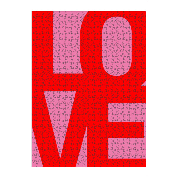 Puzzle Ravensburger "Love red pink" artboxONE - Typografie,Abstrakt,Liebe,Fashion