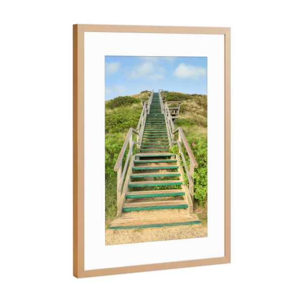 Poster mit Rahmen Kupfer "Sylt Treppe auf die Uwe-Düne" artboxONE - Natur,Reise,Reise / Strand und Meer