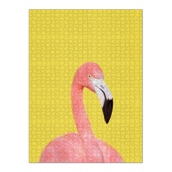Puzzle Ravensburger "Flamingo in Gelb" artboxONE - Natur,Reise,Für Kinder,Tiere,Liebe