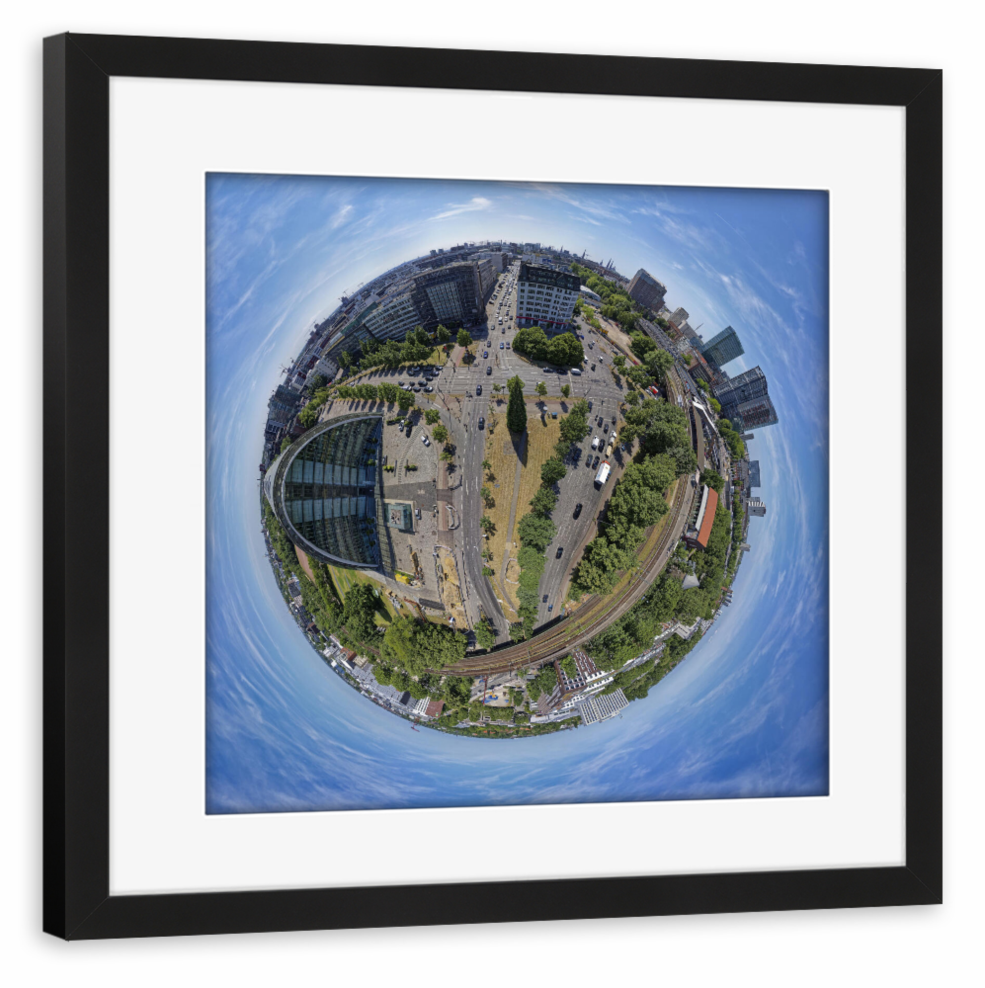 Poster mit Rahmen schwarz "Hamburg - Anckelmannsplatz" artboxONE - Städte,Städte / Hamburg,Reise,Architektur,Reise / Länder