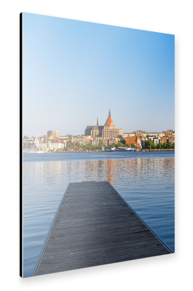 Alu-Dibond "Steg, Fluss, Kirche, Stadt" 30x20 cm artboxONE