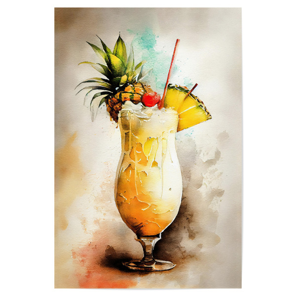 Poster 30x20 cm "Tropisches Paradiesgetränk" artboxONE - Essen & Trinken,Essen & Trinken / Alkohol