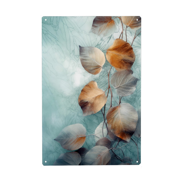 Metall Poster "Blumenblätter Kunst C" artboxONE - Floral - Natur,Blumen,Blumen,Botanisch,Blätter,Blatt,Blumen - Blechschild