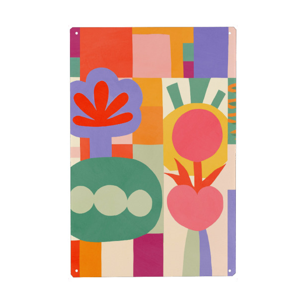 Holzbild "Happy World" artboxONE - Floral,Abstrakt,Für Mama