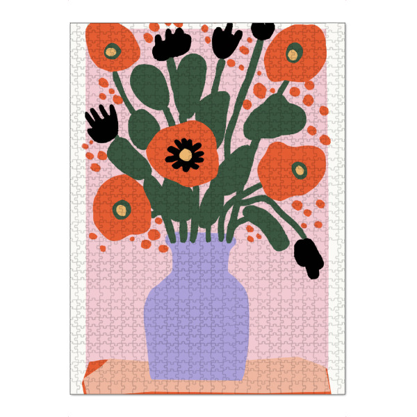 Puzzle Ravensburger "Mohn In Lila Vase" artboxONE - Floral,Abstrakt,Für Mama