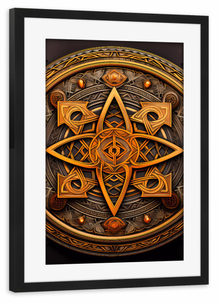 Poster mit Rahmen schwarz "Mandala - Keltisch - Torstein" artboxONE - Natur,Abstrakt