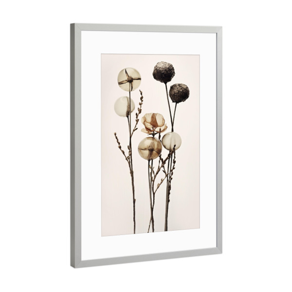 Poster mit Rahmen Silber "Glass Ball Flowers" artboxONE - Floral,Abstrakt,Für Mama