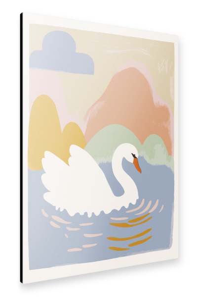 Alu-Dibond "Swan In Lake" 30x20 cm artboxONE