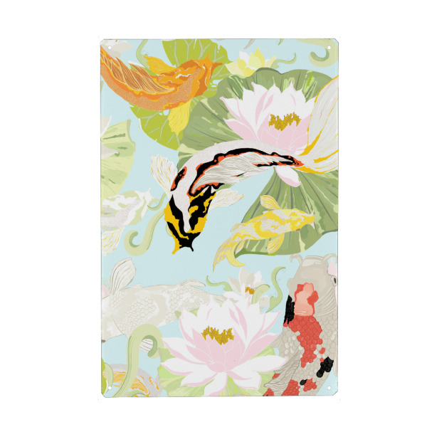 Metall Poster "Utsurii" artboxONE - Natur,Tiere,Abstrakt - Chinois,Japan,Kunst,Abstrakt,Modern,Orientalisch - Blechschild