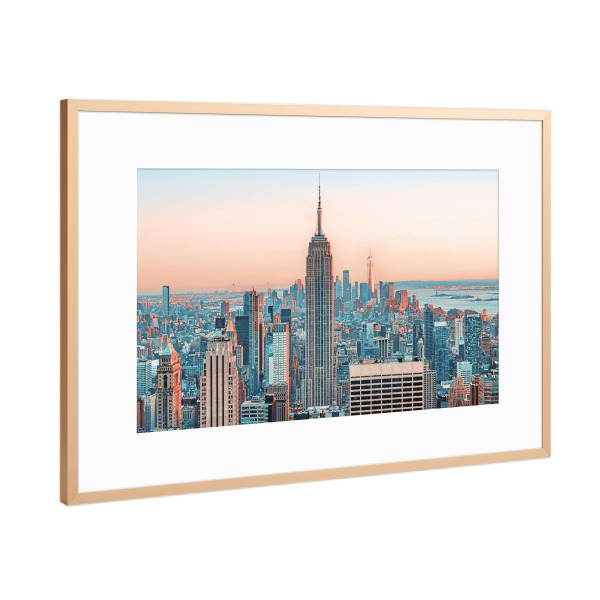 Poster mit Rahmen Kupfer "New York City-Sonnenuntergang" artboxONE - Städte,Städte / New York,Reise,Architektur,Reise / Länder