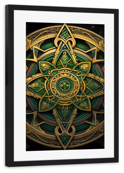 Poster mit Rahmen schwarz "Mandala - Keltisch - Helga" artboxONE - Natur,Abstrakt