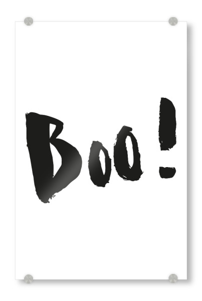 Acrylglasbild "Boo! Halloween Lettering" artboxONE - Typografie - Boo,Halloween,Lettering,Schrift,Typografie