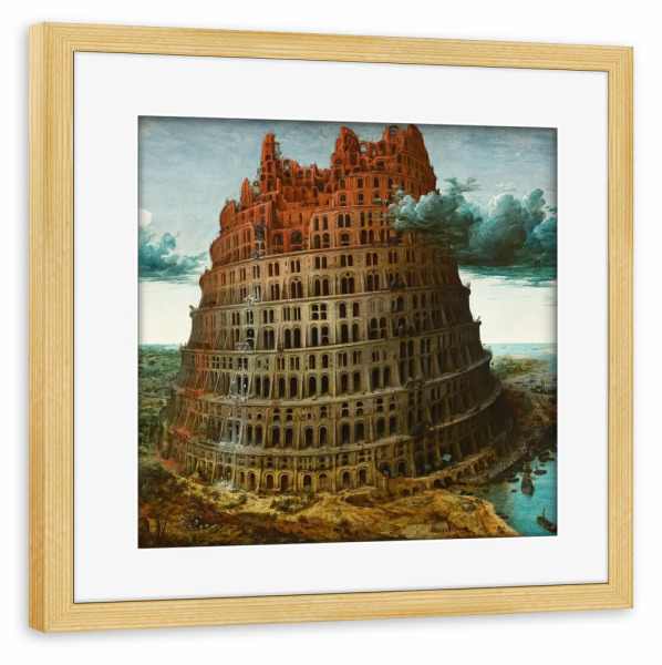 Poster mit Rahmen kiefer "Turm zu Babel" artboxONE - Städte,Reise,Architektur,Für Mama,Für Papa