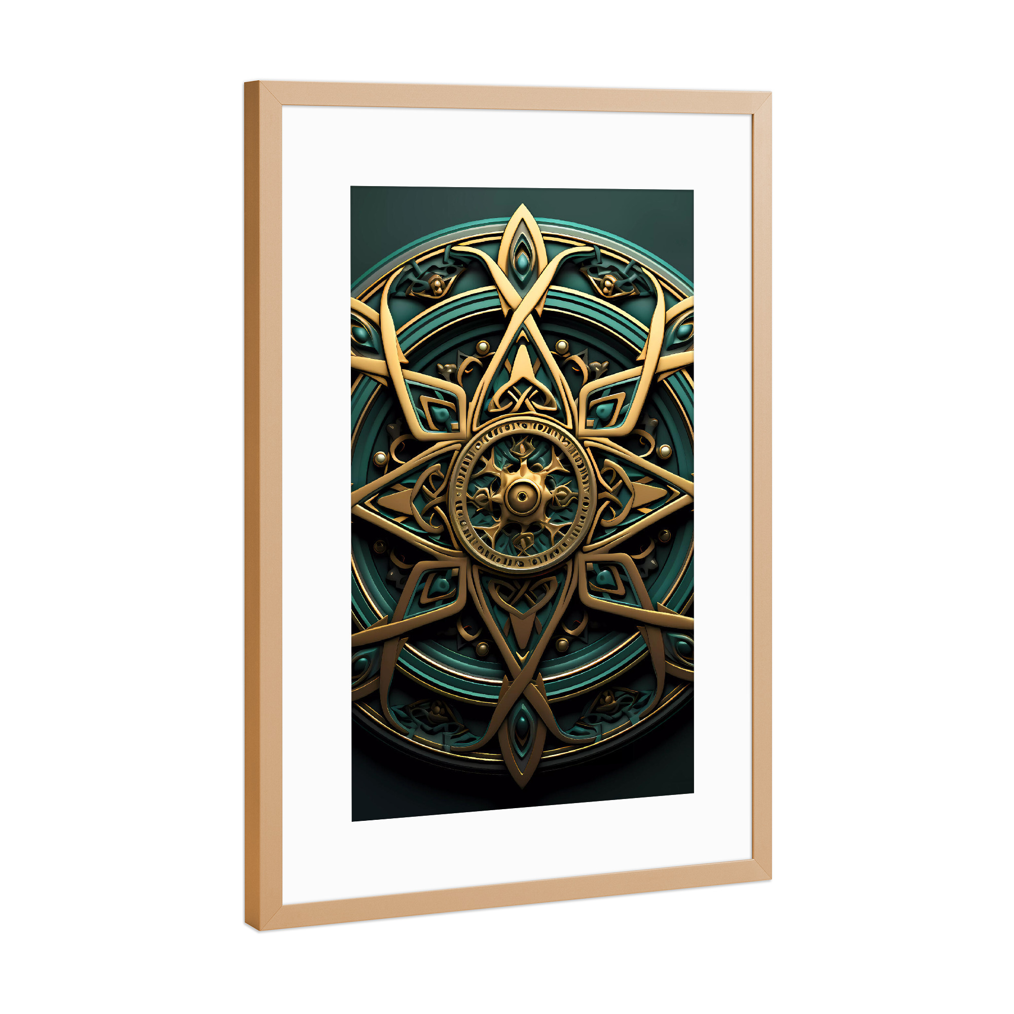 Poster mit Rahmen Kupfer "Mandala - Keltisch - Keira" artboxONE - Natur,Abstrakt