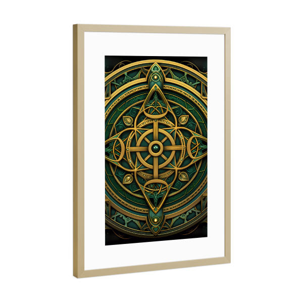 Poster mit Rahmen Gold "Mandala - Keltisch - Lachlan" artboxONE - Natur,Abstrakt