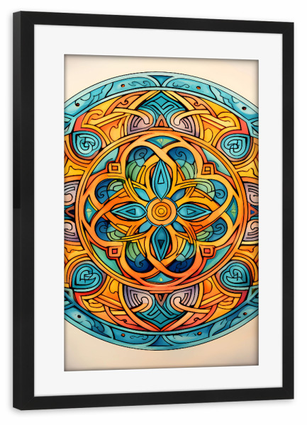 Poster mit Rahmen schwarz "Mandala - Keltisch - Rhona" artboxONE - Natur,Abstrakt
