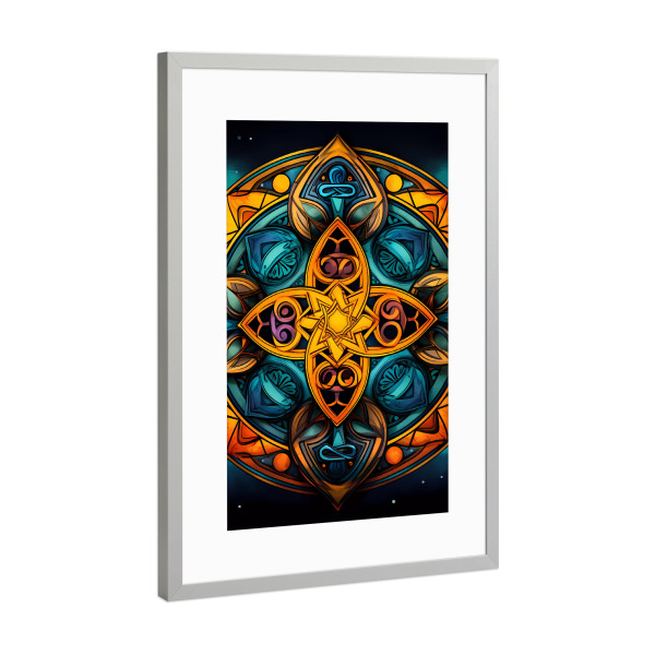 Poster mit Rahmen Silber "Mandala - Keltisch - Sigurd" artboxONE - Natur,Abstrakt