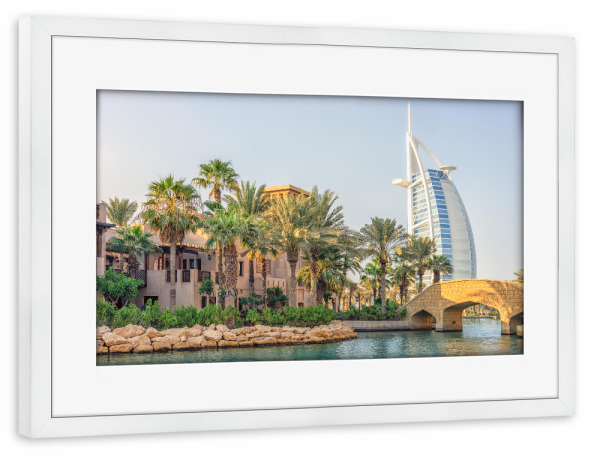 Poster mit Rahmen weiß "Jumeirah Beach" artboxONE - Städte,Reise,Architektur,Reise / Länder,Städte / Dubai