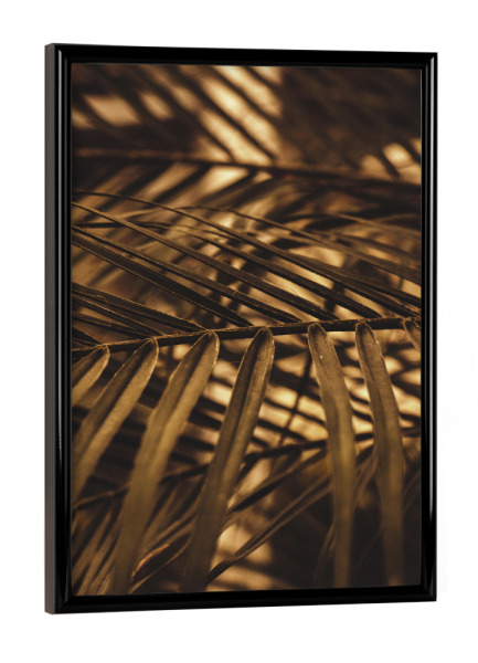 Poster mit schwarzem Rahmen "Goldene Palmblätter I" artboxONE - Natur,Reise,Reise / Strand und Meer