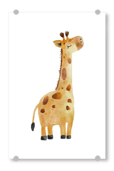 Acrylglasbild "Aquarell-Giraffen-Design" artboxONE - Für Kinder,Tiere