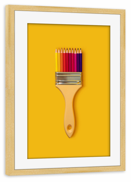 Poster mit Rahmen kiefer "Künstlerischer Pinsel" artboxONE - Abstrakt,Für Papa,Lustig