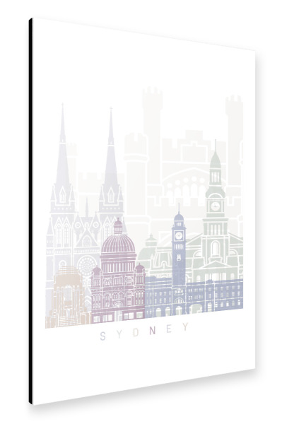 Alu-Dibond "SYDNEY SKYLINE PASTELL-M" 30x20 cm artboxONE
