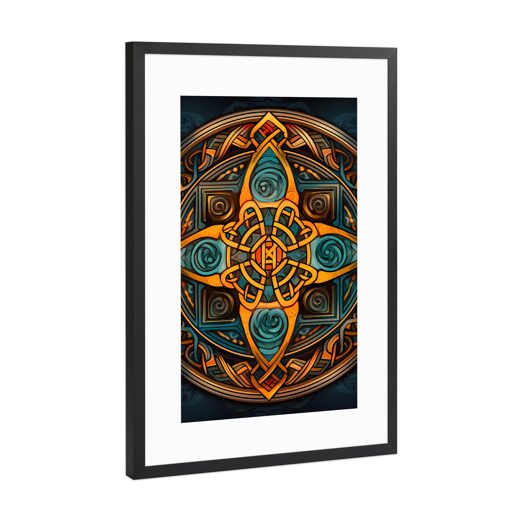 Poster mit Rahmen Schwarz (Metallic) "Mandala - Keltisch - Siobhan" artboxONE - Natur,Abstrakt