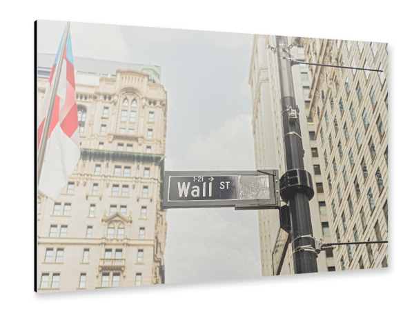 Alu-Dibond "Hinweis Wall Street" 30x20 cm artboxONE