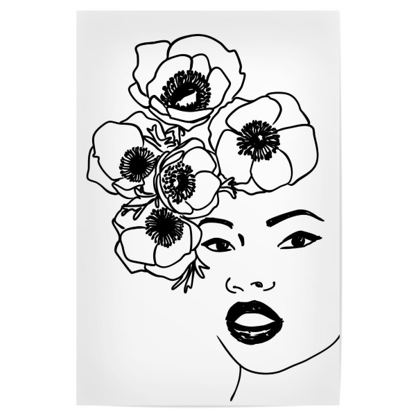 Poster 30x20 cm "Anemonenporträt" artboxONE - Floral,Menschen,Schwarzweiß