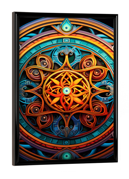Poster mit schwarzem Rahmen "Mandala - Keltisch - Oisin" artboxONE - Natur,Abstrakt