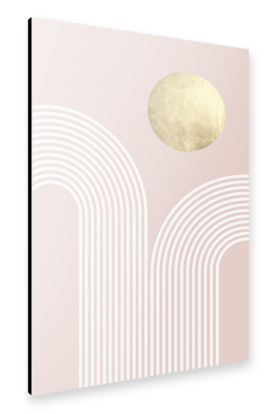 Alu-Dibond "Lines and gold A" 30x20 cm artboxONE