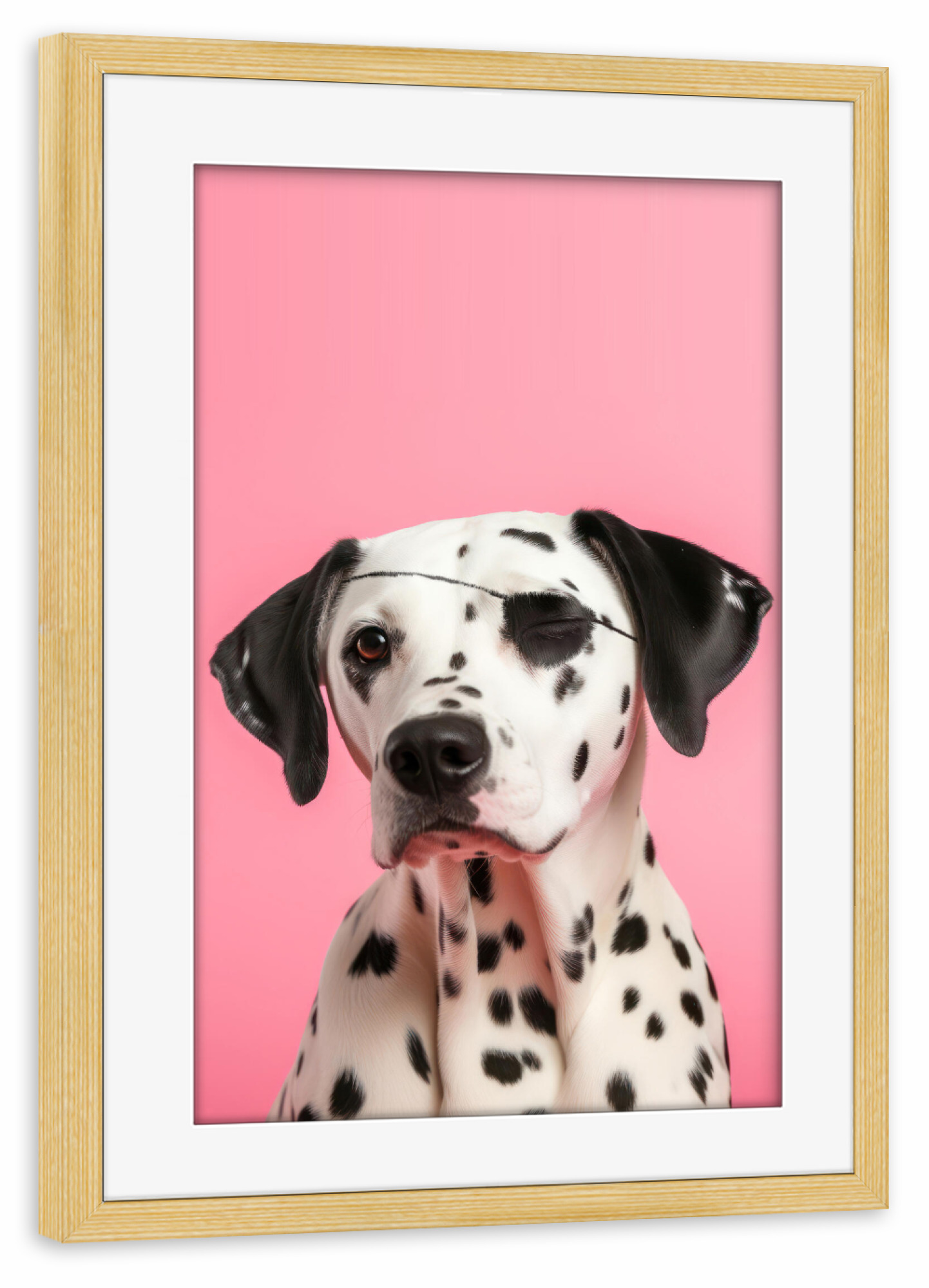 Poster mit Rahmen kiefer "Dalmatinischer Pirat" artboxONE - Für Kinder,Tiere,Lustig