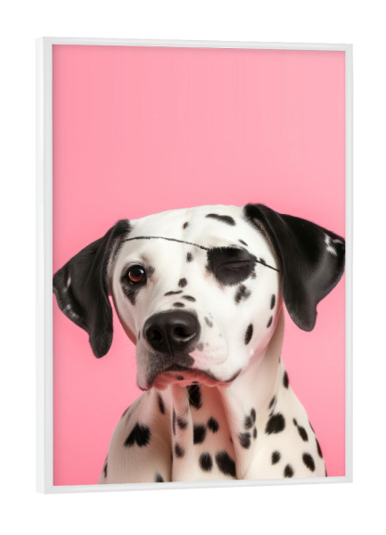 Poster mit weißem Rahmen "Dalmatinischer Pirat" artboxONE - Für Kinder,Tiere,Lustig