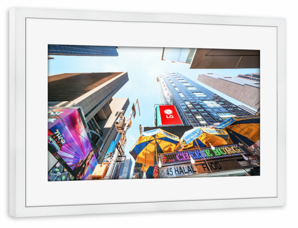 Poster mit Rahmen weiß "New Yorker Straßenansicht" artboxONE - Städte,Städte / New York,Reise,Architektur,Reise / Länder