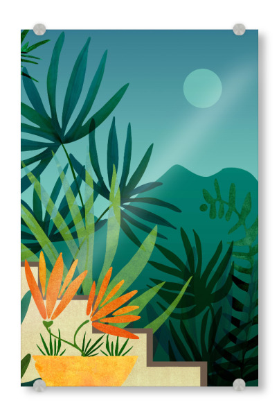 Acrylglasbild "Tropischer Mondscheingarten" artboxONE - Natur,Reise