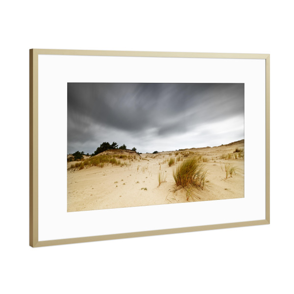 Poster mit Rahmen Gold "Wanderdünen" artboxONE - Natur,Reise,Reise / Strand und Meer