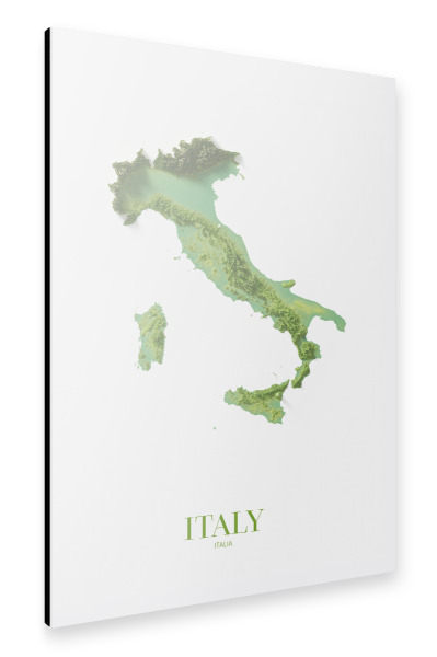 Alu-Dibond "Italien 3D-Karte" 30x20 cm artboxONE