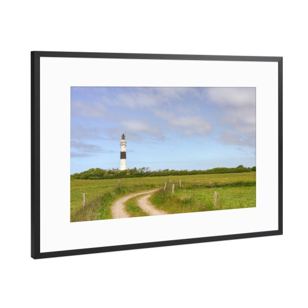 Poster mit Rahmen Schwarz (Metallic) "Leuchtturm Langer Christian Sylt" artboxONE - Natur,Reise,Architektur