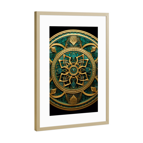 Poster mit Rahmen Gold "Mandala - Keltisch - Grainne" artboxONE - Natur,Abstrakt