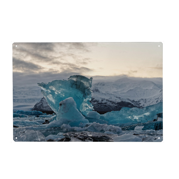 Holzbild "Abendlicht mit Eisformationen" artboxONE - Natur,Reise / Strand und Meer,Reise / Länder