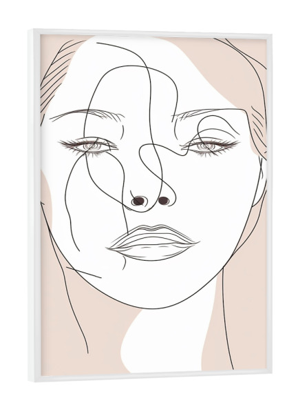 Poster mit weißem Rahmen "Line art Love" artboxONE - Abstrakt,Menschen,Geometrie