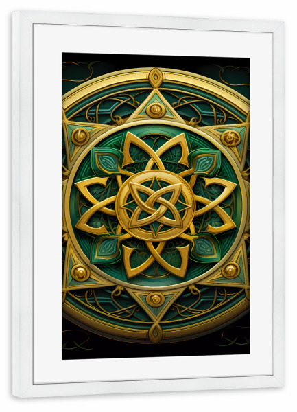 Poster mit Rahmen weiß "Mandala - Keltisch - Harald" artboxONE - Natur,Abstrakt