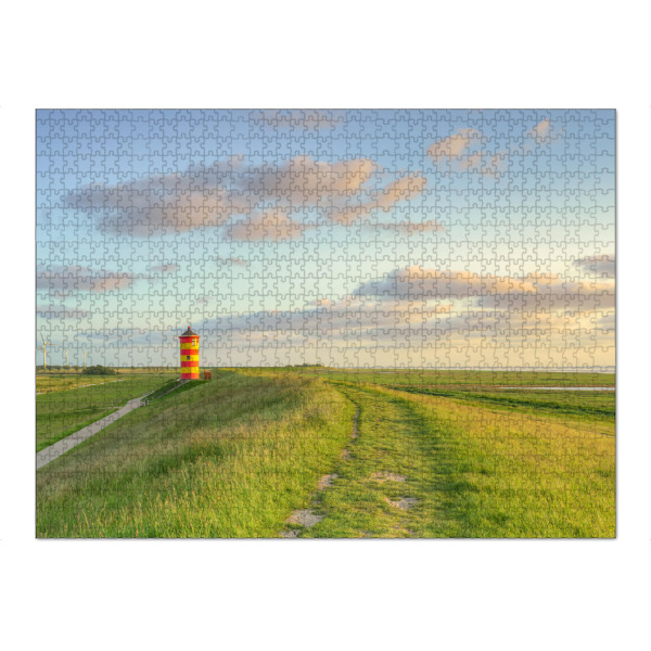 Puzzle Ravensburger "Deich beim Pilsumer Leuchtturm" artboxONE - Natur,Reise,Reise / Strand und Meer