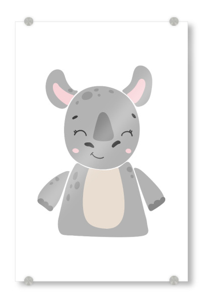 Acrylglasbild "Abstraktes Nashorntier" artboxONE - Für Kinder,Tiere