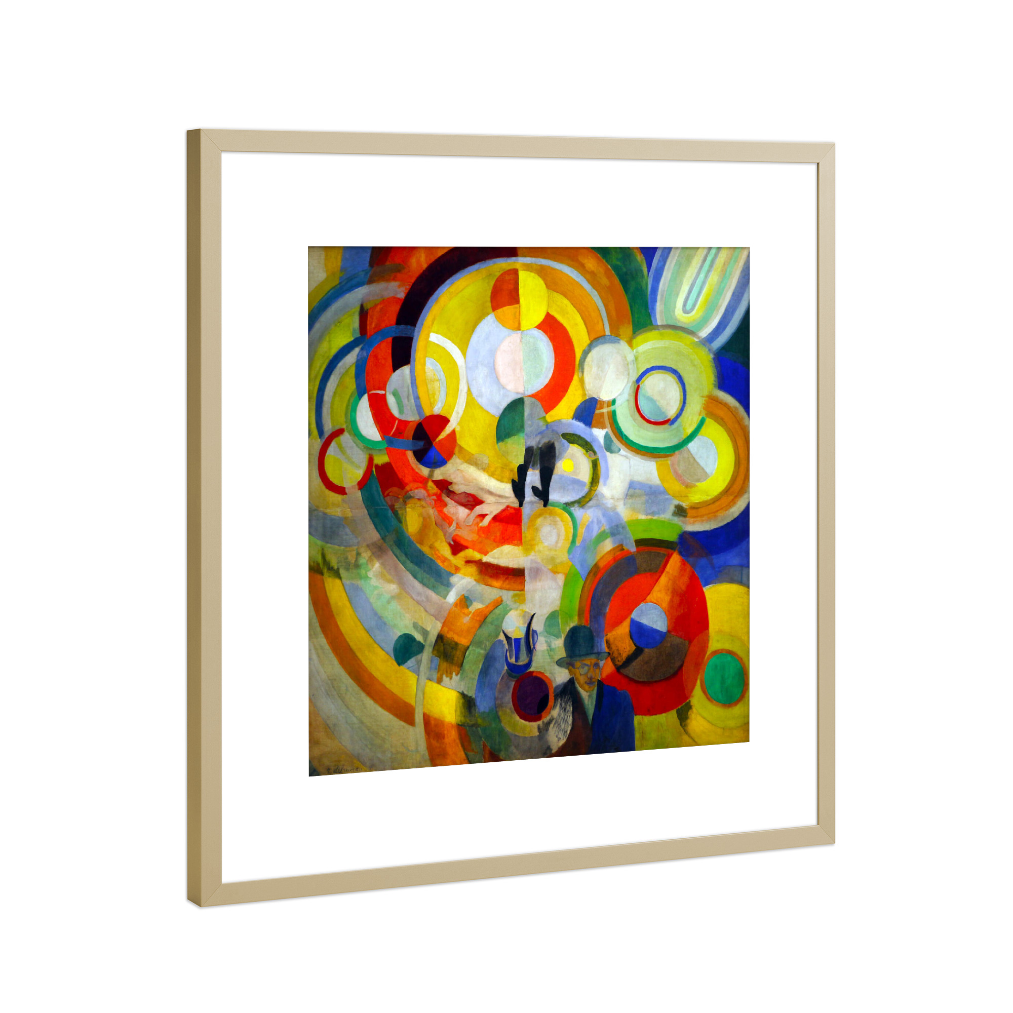 Poster mit Rahmen Gold "Karussell der Schweine" artboxONE - Für Kinder,Abstrakt,Geometrie,Für Mama,Für Papa