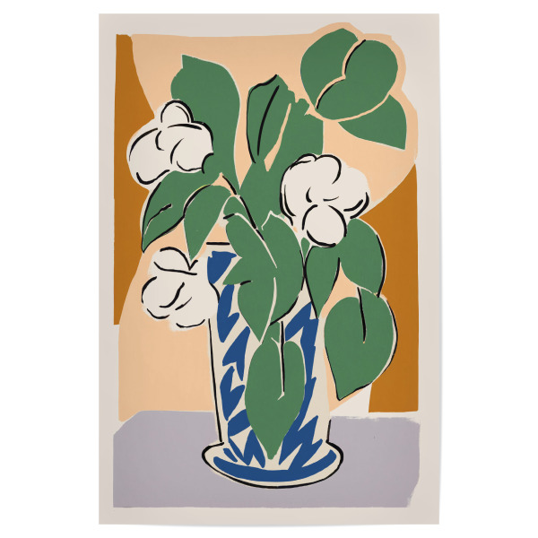 Poster 30x20 cm "Wolle Blumen Und Grüne Blätter" artboxONE - Floral,Abstrakt,Für Mama