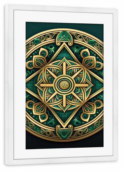 Poster mit Rahmen weiß "Mandala - Keltisch - Niamh" artboxONE - Natur,Abstrakt